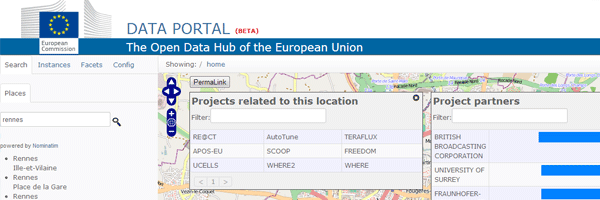 European Projects Map – Open Data Europe